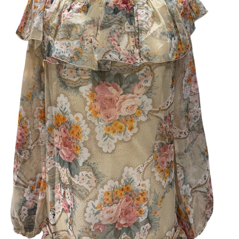 Vintage 1970s Rona New York Sheer Floral Tiered Maxi Dress – Bohemian Prairie Co - Picture 4 of 9